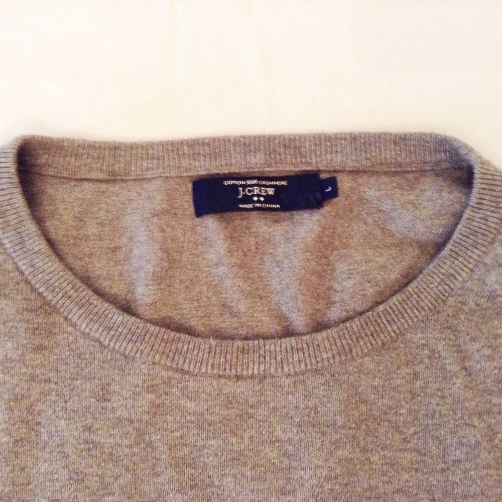 J. Crew grey cotton cashmere sweater, L RN77388 - Picture 2 of 7
